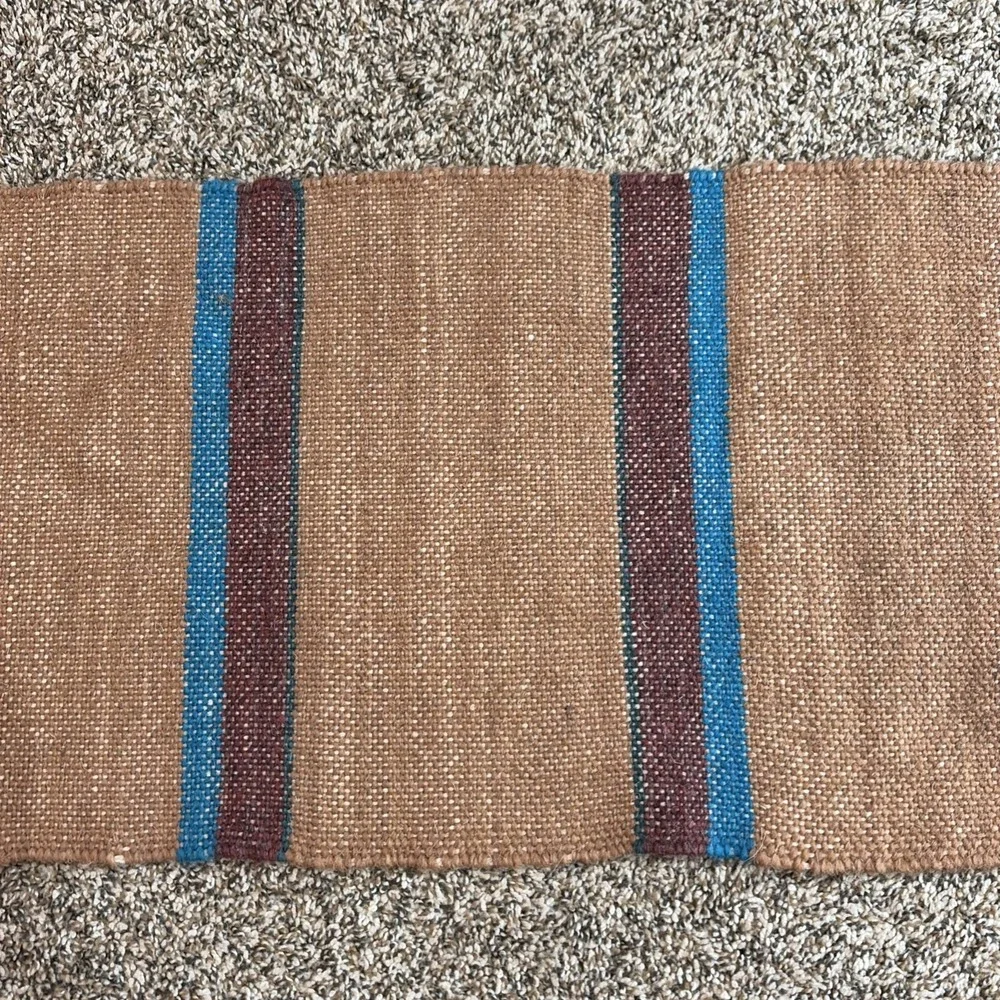 VNT Wool Southwestern Table Runner /Rug / Wall Hanging Decor Tassels 42x15